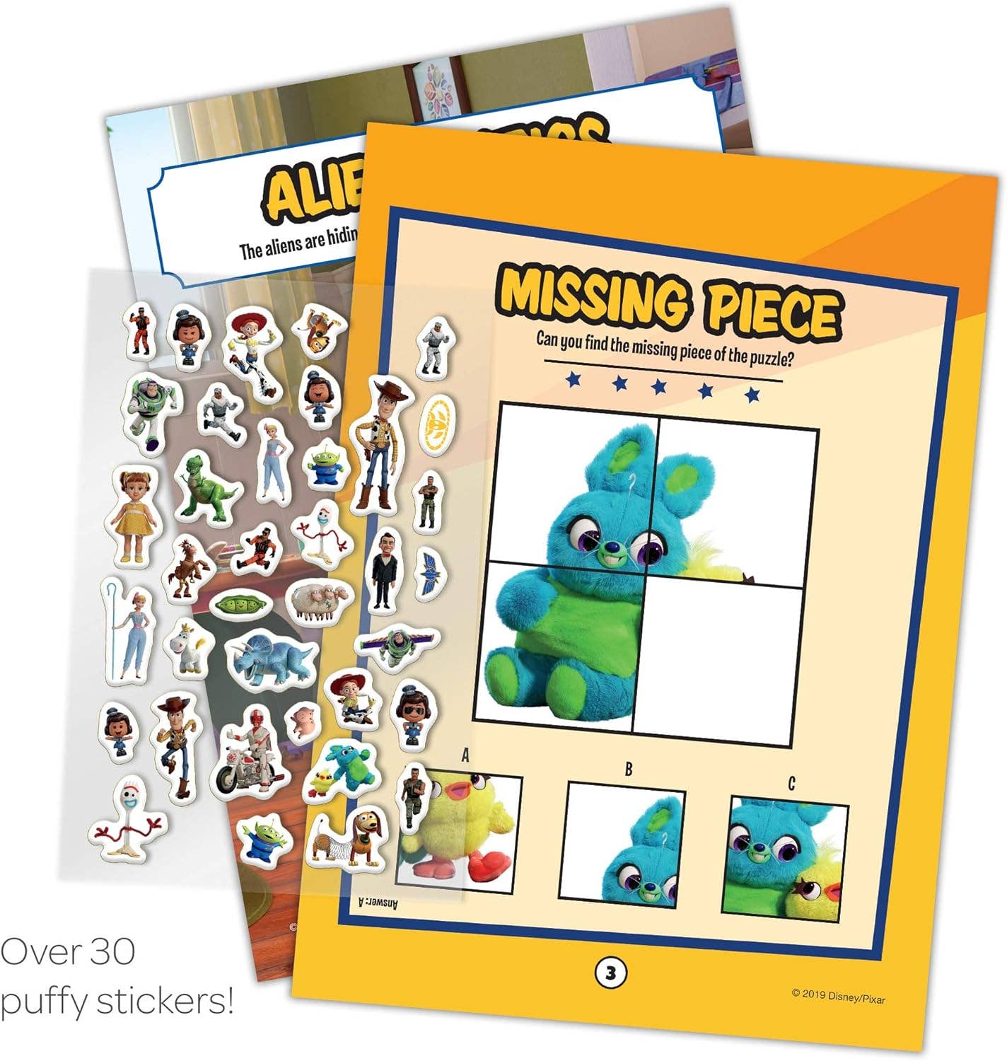 Toy Story 4 Coloring & Activity Book Over 30 Puffy Stickers