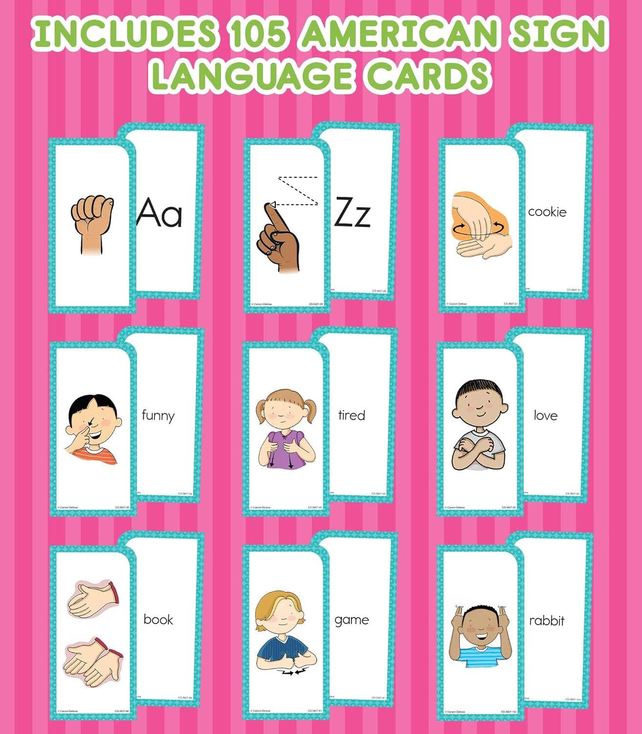 American Sign Language Flash Cards - 105ct