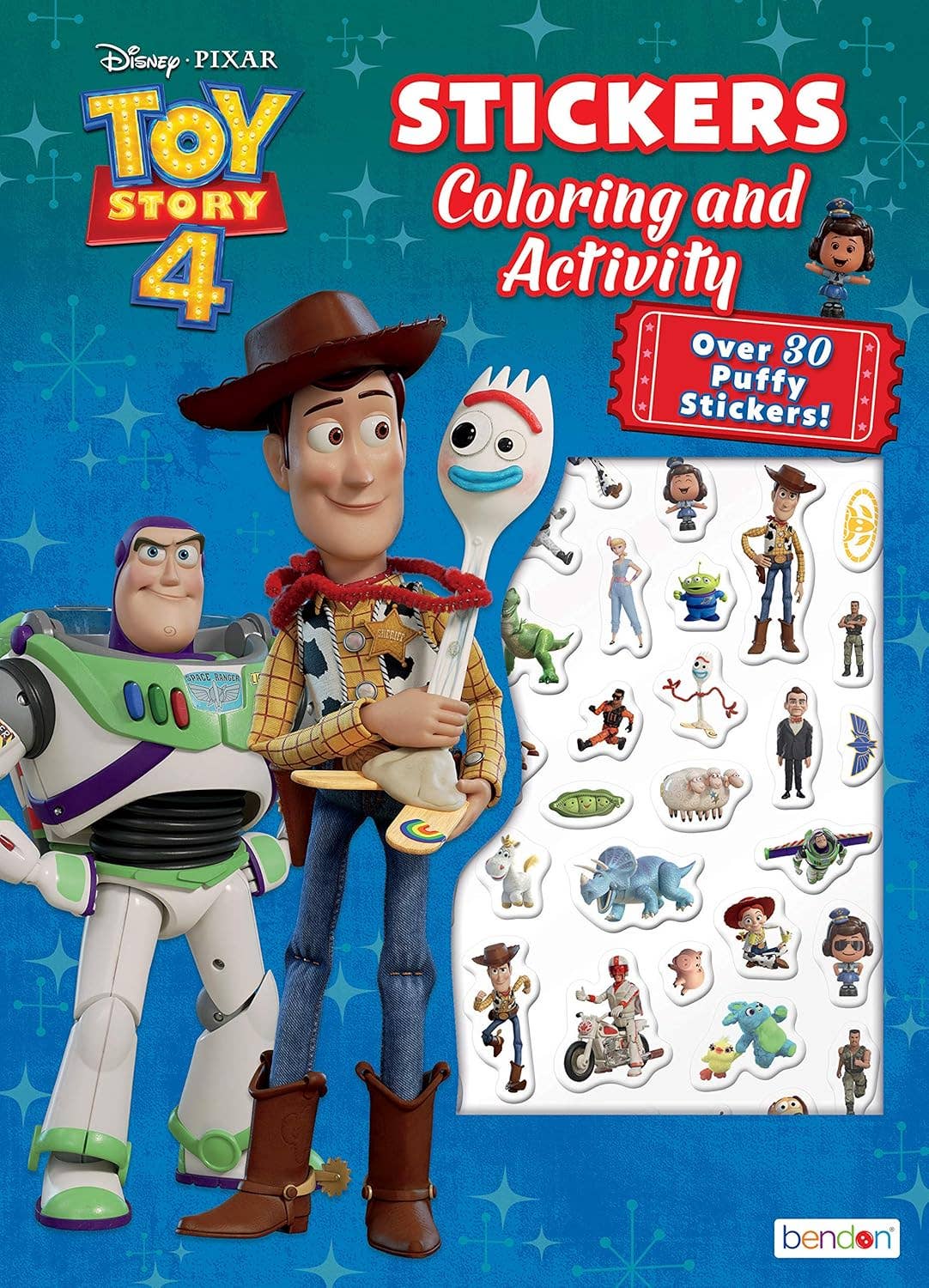 Toy Story 4 Coloring & Activity Book Over 30 Puffy Stickers