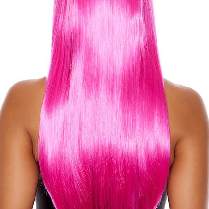 Hot Pink Straight Hair Women Wig by Forplay Costumes only at  TeeJayTraders.com - Image 2
