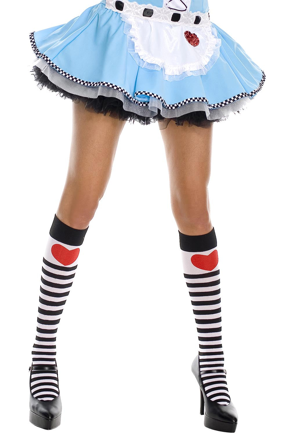 Heart Print Women Knee High by Music Legs Costumes only at TeeJayTraders.com