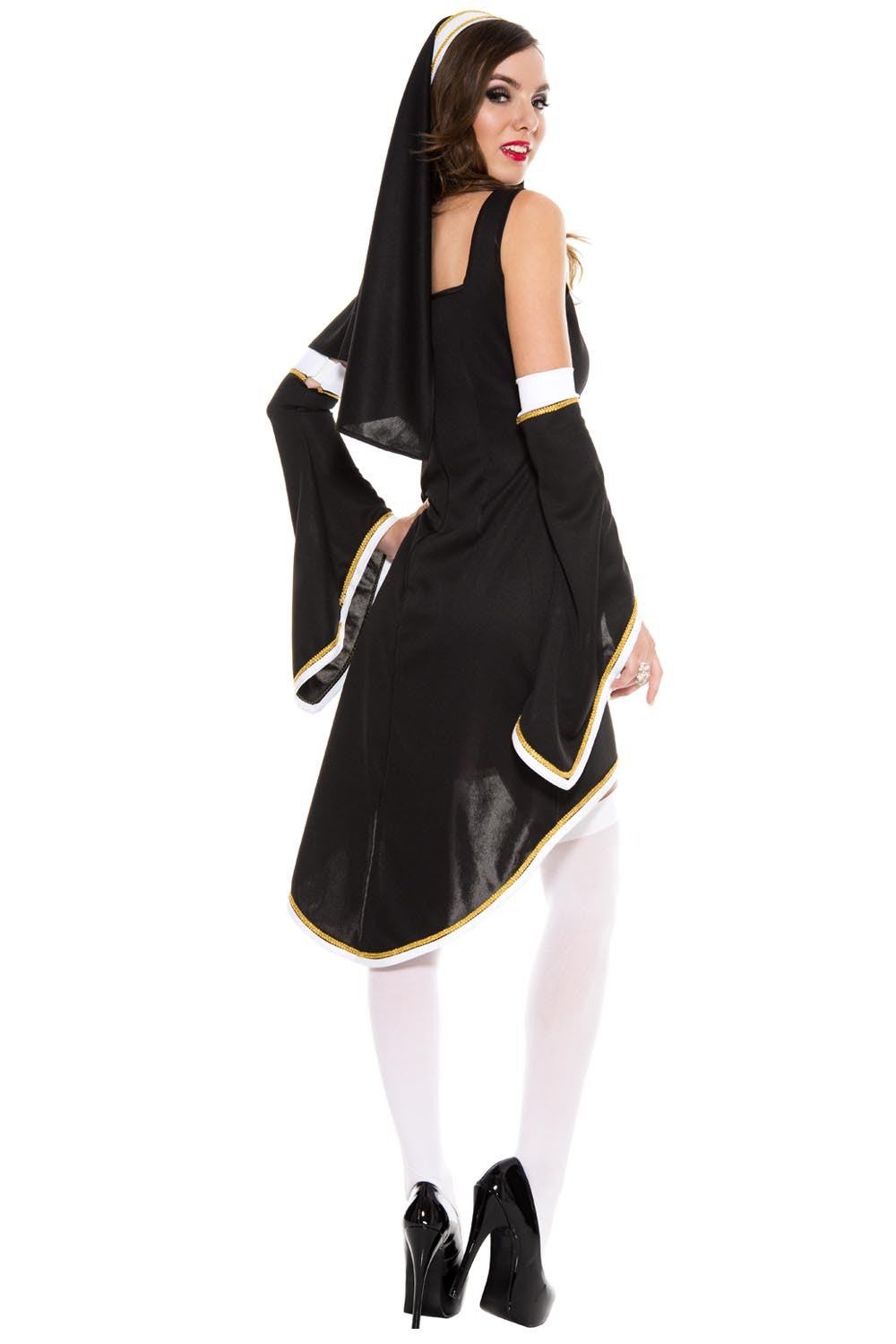 Sinfully Hot Nun Women Costume by Music Legs only at TeeJayTraders.com - Image 2