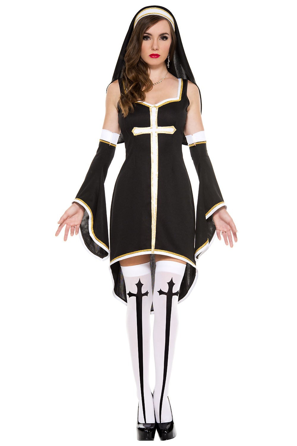 Sinfully Hot Nun Women Costume by Music Legs only at TeeJayTraders.com - Image 3
