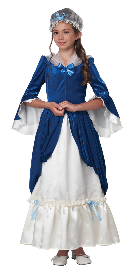 Colonial Era Girls Costume by California Costume only at  TeeJayTraders.com