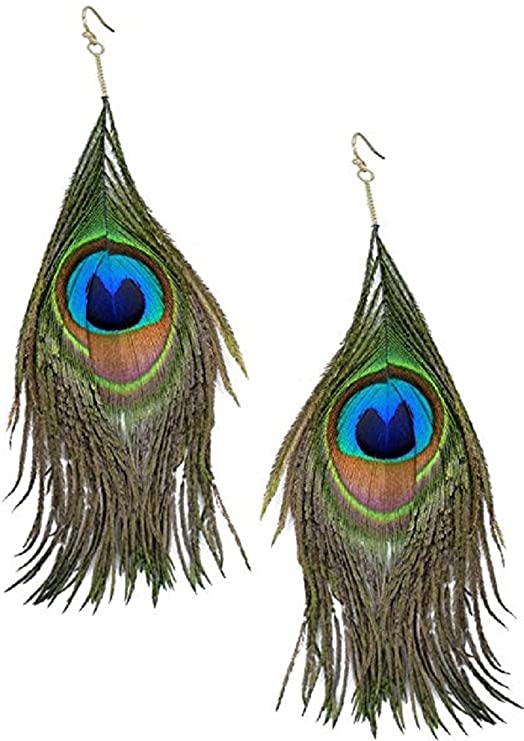 Peacock Earrings by Forum Novelties only at TeeJayTraders.com