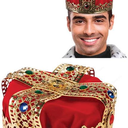 Red And Gold Jeweled Crown by Forum Novelties only at  TeeJayTraders.com