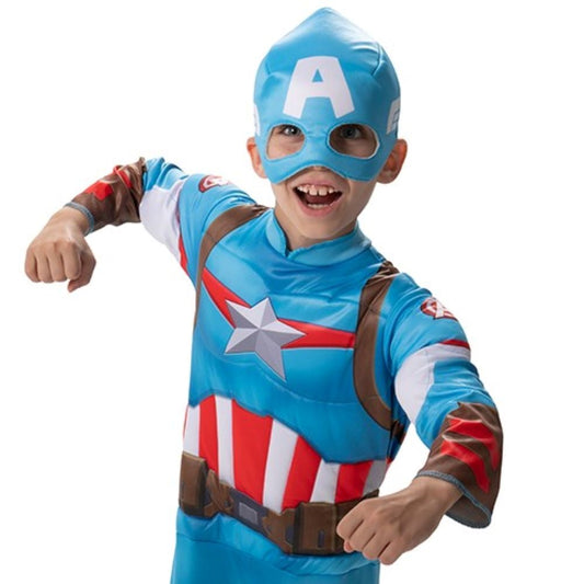Captain America Toddler Red Muscle Chest Hero Costume by Jazzware Costumes only at  TeeJayTraders.com - Image 2