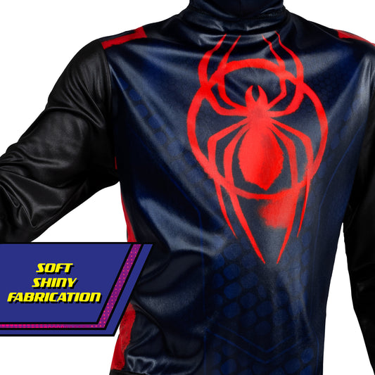 Miles Morales Red Web Spider Print Boys Costume by Jazzware Costumes only at  TeeJayTraders.com - Image 2