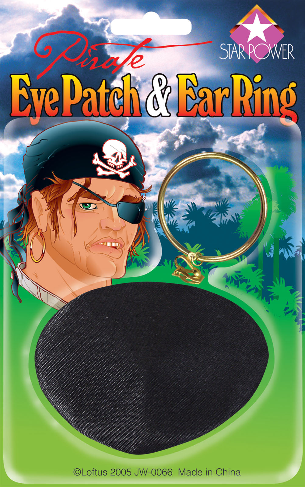 Pirate Eye Patch With Earring by Loftus Costumes only at TeeJayTraders.com