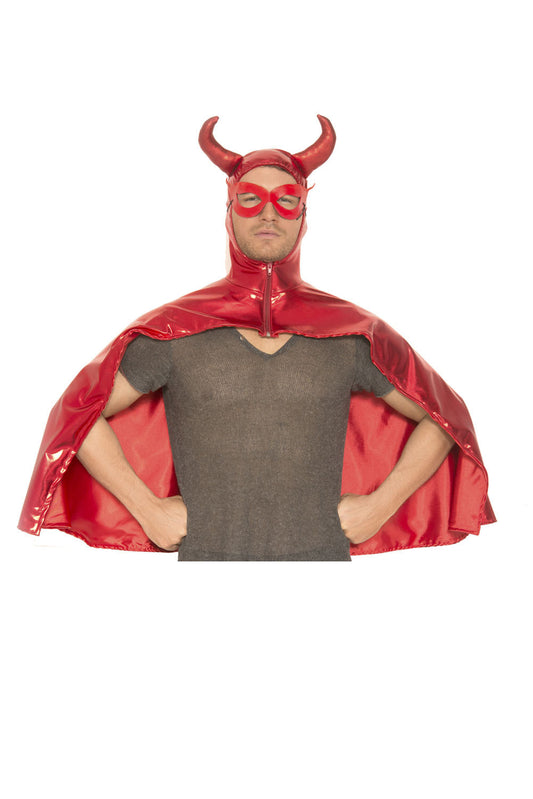 Men Devil Hooded Cape with Mask by Music Legs only at  TeeJayTraders.com