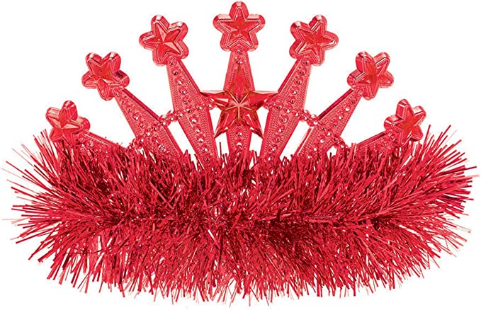 Stars Gem and Tinsel Fringed Crown Tiara by Amscan only at TeeJayTraders.com