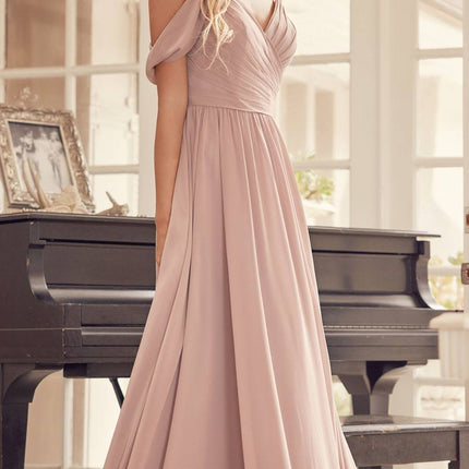 Juliet 262 Pleated Off the Shoulder Formal Dress