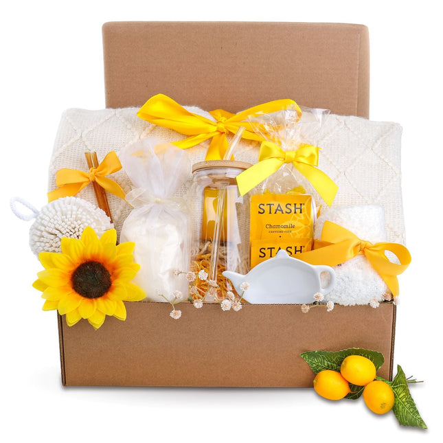 Alder Creek My Sunshine Gift Box with Blanket, Tea, Bath Salts & Tumbler