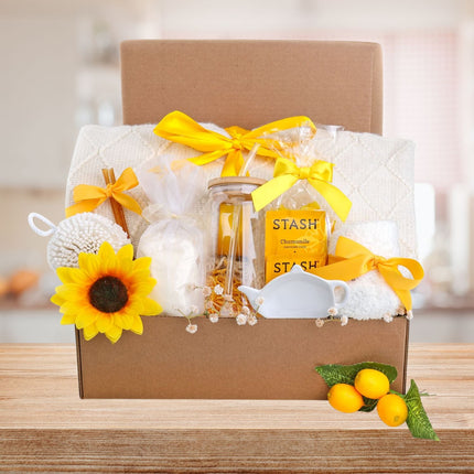 Alder Creek My Sunshine Gift Box with Blanket, Tea, Bath Salts & Tumbler