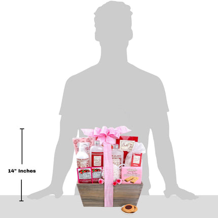 Tea & Tranquility Spa Gift Basket – White Tea & Ginger Self Care Gift Set with Cookies & Tea