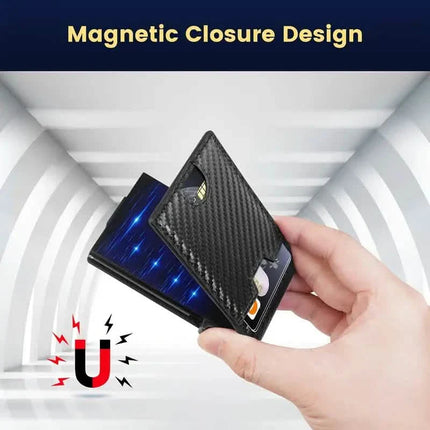 Minimalist Carbon Fiber Wallet for Men – Slim Bifold with Money Clip & RFID Protection