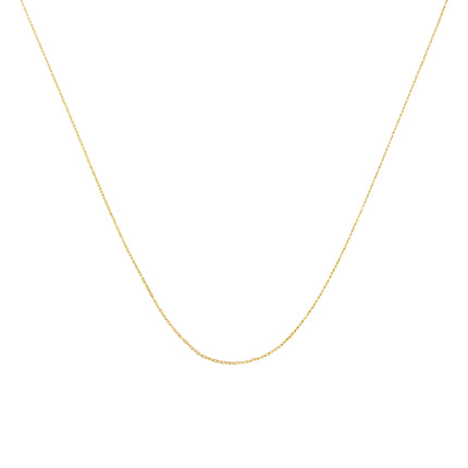 Solid 10K Yellow Gold 0.5mm Slim and Dainty Unisex 18" Rope Chain Necklace