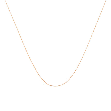 Solid 10K Yellow Gold 0.5mm Slim and Dainty Unisex 18" Rope Chain Necklace