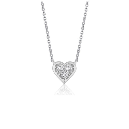 Diamond Heart Design Pendant in 14k White Gold
