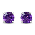 White.Sterling Silver / Purple Amethyst