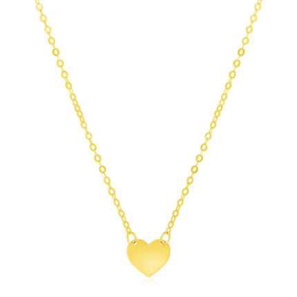 14k Yellow Gold Polished Mini Heart Necklace