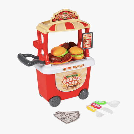 35 Piece Burger Stop Kids Cart Playset
