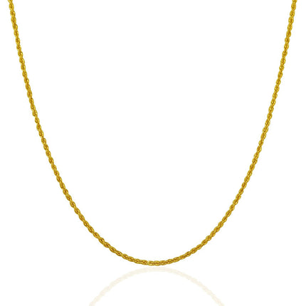 14k Yellow Gold Solid Rope Chain 1.25mm