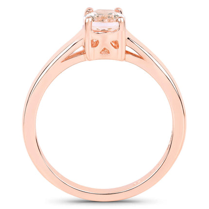 0.70 Carat Genuine Morganite .925 Sterling Silver Ring