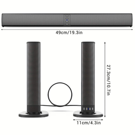 Wireless Soundbar for TV – 2-in-1 Detachable Bluetooth Speaker