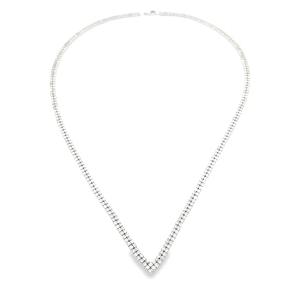 Natural 7.00ct Diamond Tennis Necklace 14KT White Gold