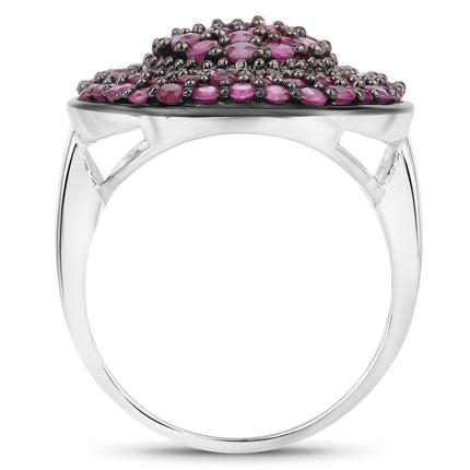 3.11 Carat Genuine Ruby .925 Sterling Silver Ring
