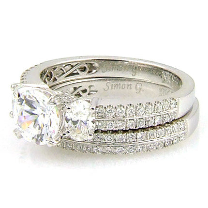 Natural 1.05ct Engagement Ring Set 18KT White Gold