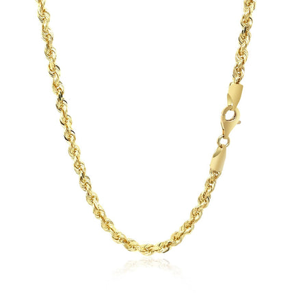 3.5mm 10k Yellow Gold Solid Diamond Cut Rope Chain