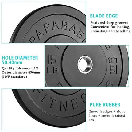 1-Pair: Bumper Plates 2-Inch Bumpers Olympic Weight Plate