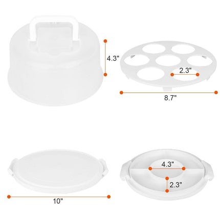 10" Cake Storage Container with Handle Plastic Cake Box