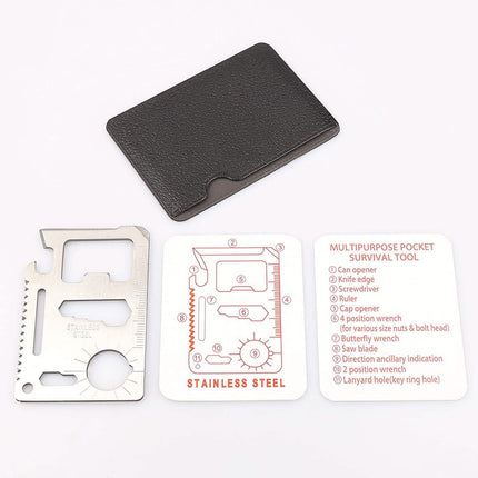 10-Pack: 11-in-1 Stainless Steel Survival Pocket Tool