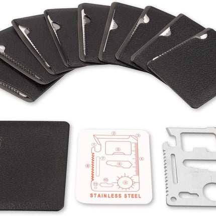 10-Pack: 11-in-1 Stainless Steel Survival Pocket Tool