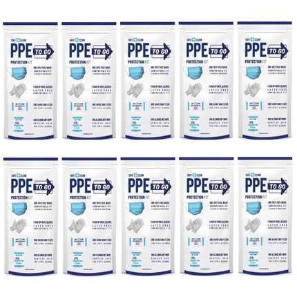 10-Pack: All-In-One Personal Protection Kit To Go