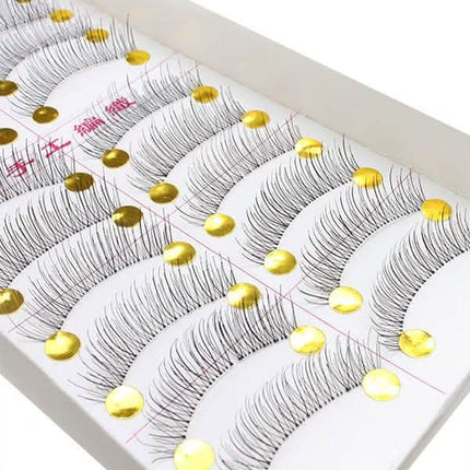 10-Pairs: Makeup Handmade Natural Fashion Long False Eyelashes Eye Lashes