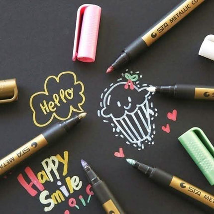 10-Piece: Metallic Paint Marker Pen Permanent