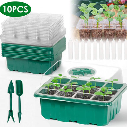 10-Piece: Reusable Seed Starter Tray Kit