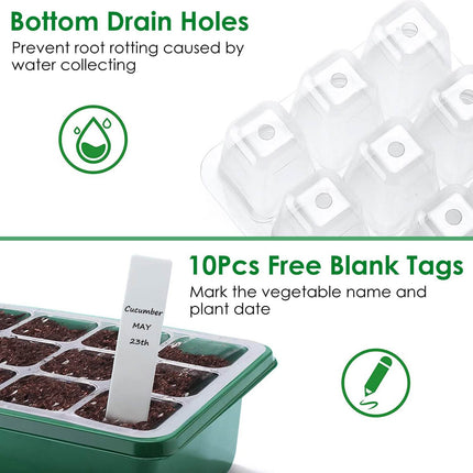 10-Piece: Reusable Seed Starter Tray Kit