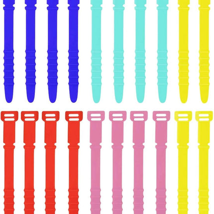 10-Pieces: 4.5 Inch Reusable Wire Ties Cord Organizer Straps Elastic Silicone Cord Organizer