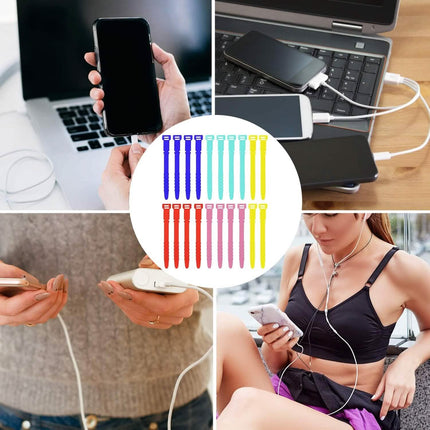 10-Pieces: 4.5 Inch Reusable Wire Ties Cord Organizer Straps Elastic Silicone Cord Organizer