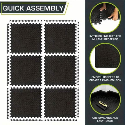 10-Pieces: EVA Interlocking Foam Floor Tiles