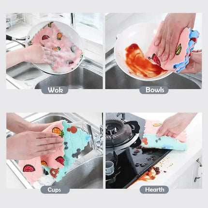 10-Pieces: Reusable Dish Cellulose Sponge Cloths