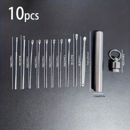 10-Pieces: Stainless Steel Ear Wax Removal Tool Set