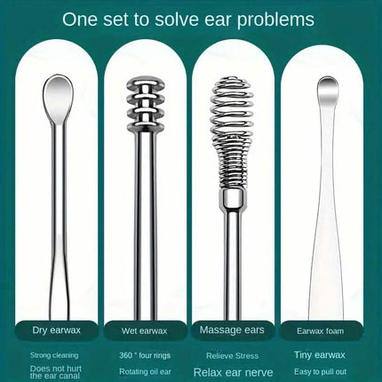 10-Pieces: Stainless Steel Ear Wax Removal Tool Set