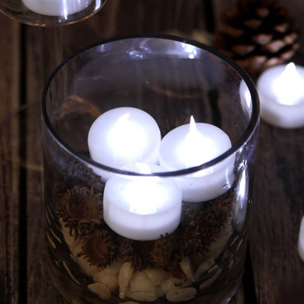 100-Piece: Cool White LED Tealight Flameless Smokeless Candles