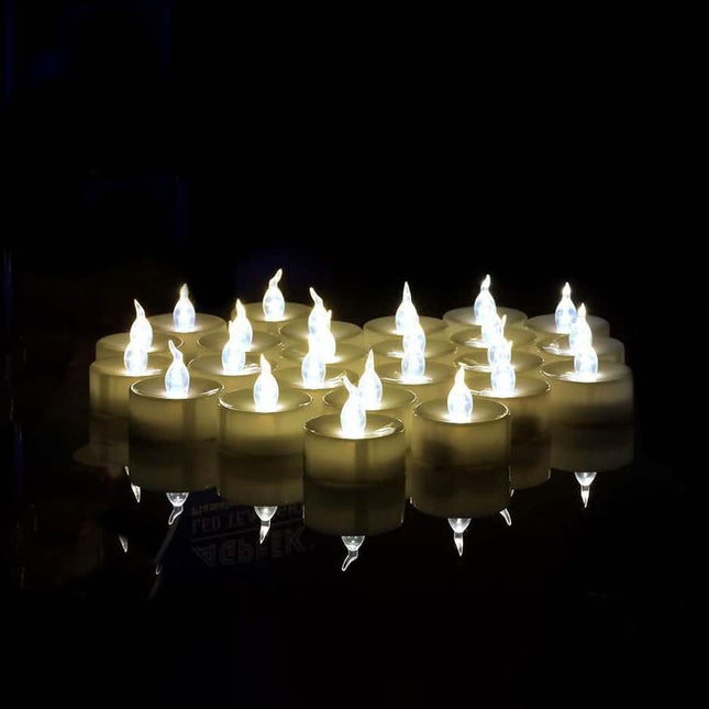 100-Pieces: White LED Candle Tea Light